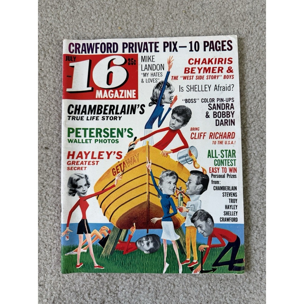 1963 July 16 MAGAZINE - GREAT FRONT COVER & AWESOME COLOR PINUPS - Sandra Dee ++